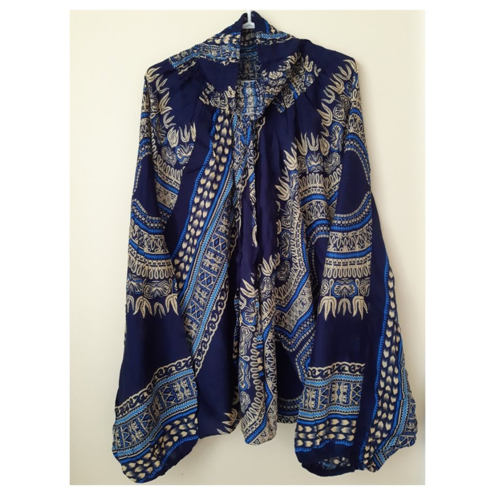 (C3)100%Rayon Harem Pants (Tridents around Circle)